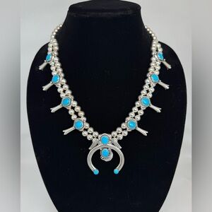 American West By Carolyn Pollack Sterling Squash Blossom Necklace with Naja